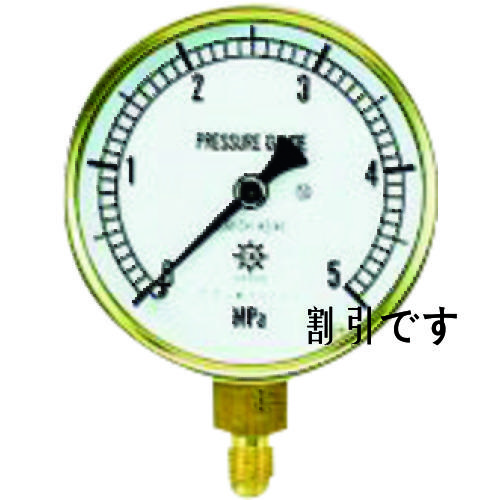 タスコ　圧力計（１／４″フレア、下出し、７５φ、つば無）　